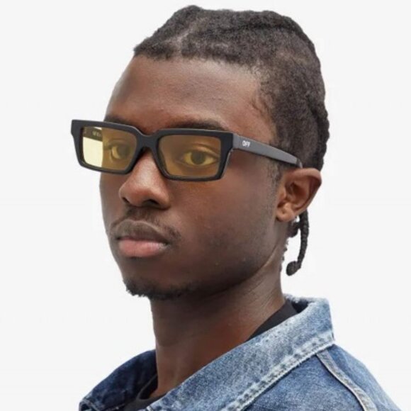 Off-White Women Sunglasses Black Yellow Square OERI13A WARREN 1018 NEW AUTHENTIC main image 9